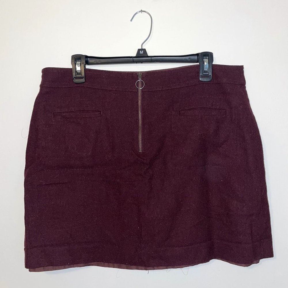 Madewell Zip Front Mini Skirt | Size: 14 | Color: Burgundy